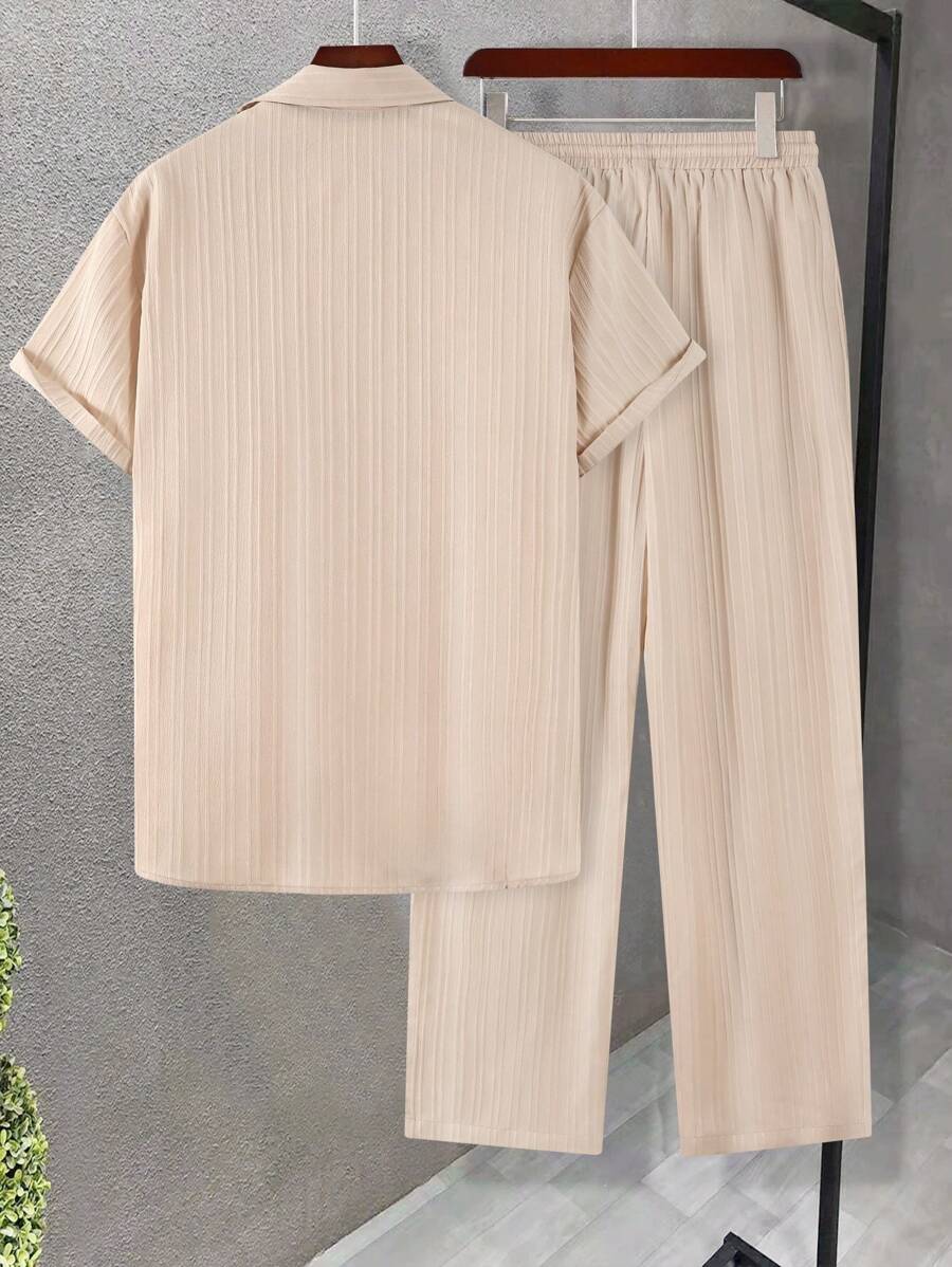 Sugar Cane Cream Color Mens Full Set Trouser and Shirt Half Sleeves - XPCRDF
