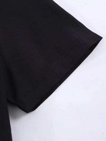 Black Solid Design Mens Half Sleeves Cords Cotton Material - XPCRDH