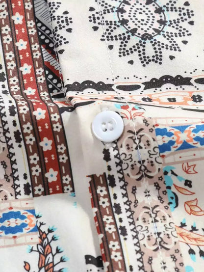 CLASSY CREAM MANDALA  Mens Full Set Trouser and Shirt Half Sleeves - XPCRDF