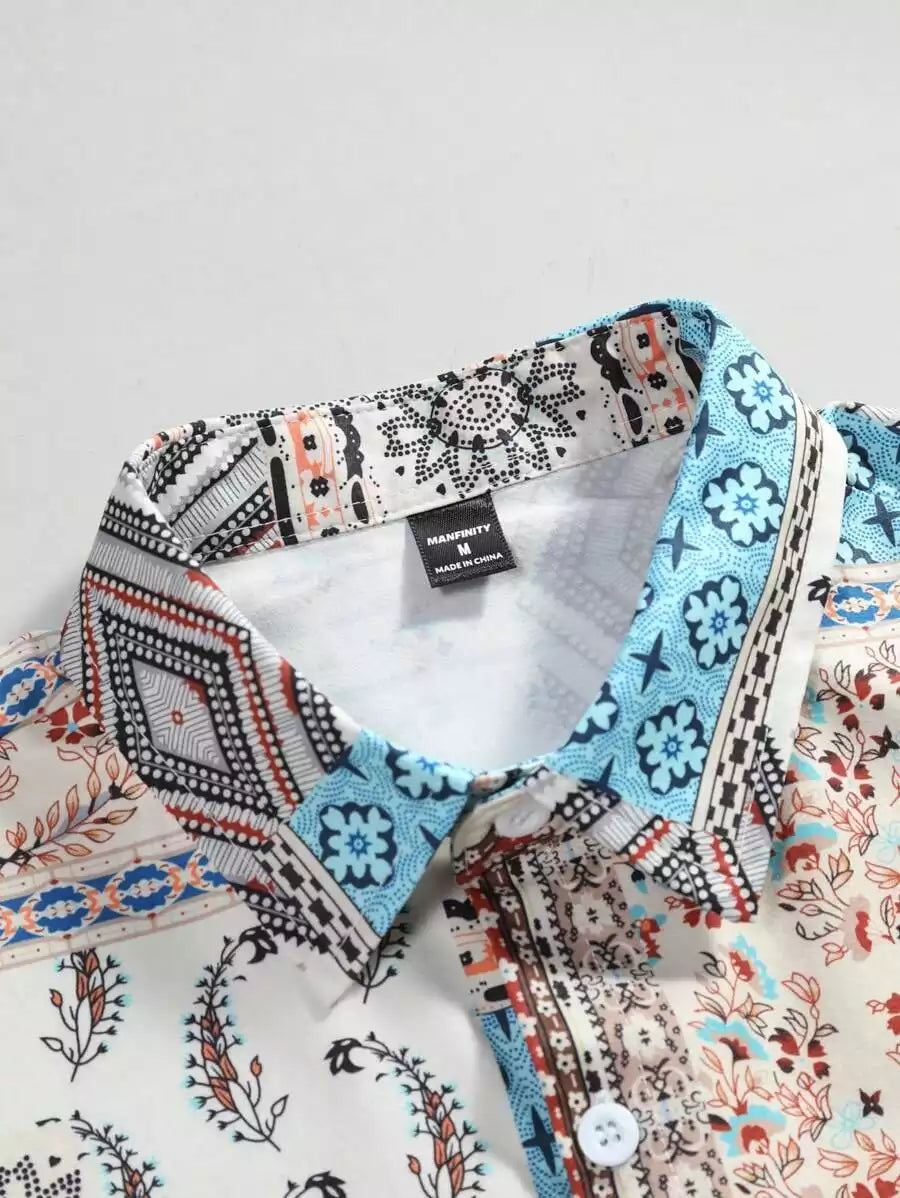 CLASSY CREAM MANDALA  Mens Full Set Trouser and Shirt Half Sleeves - XPCRDF