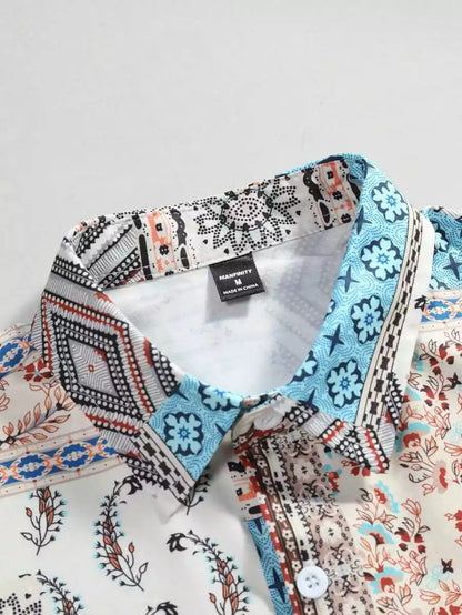 CLASSY CREAM MANDALA  Mens Full Set Trouser and Shirt Half Sleeves - XPCRDF