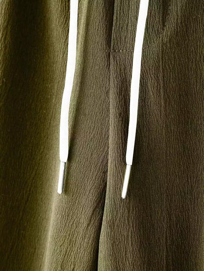 Plain Army Green Mens Full Set Trouser and Shirt Half Sleeves - XPCRDF