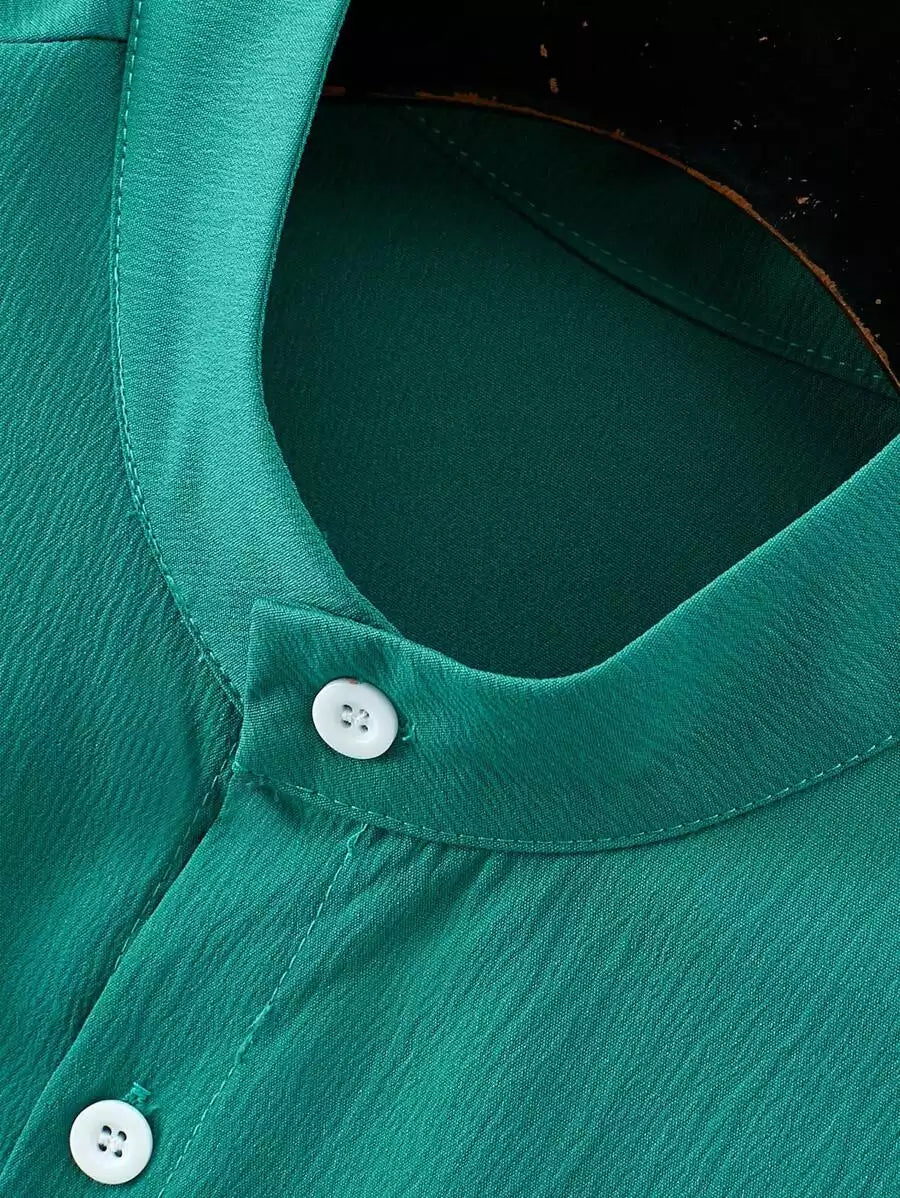 Plain Green Mens Full Set Trouser and Shirt Half Sleeves - XPCRDF