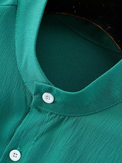 Plain Green Mens Full Set Trouser and Shirt Half Sleeves - XPCRDF