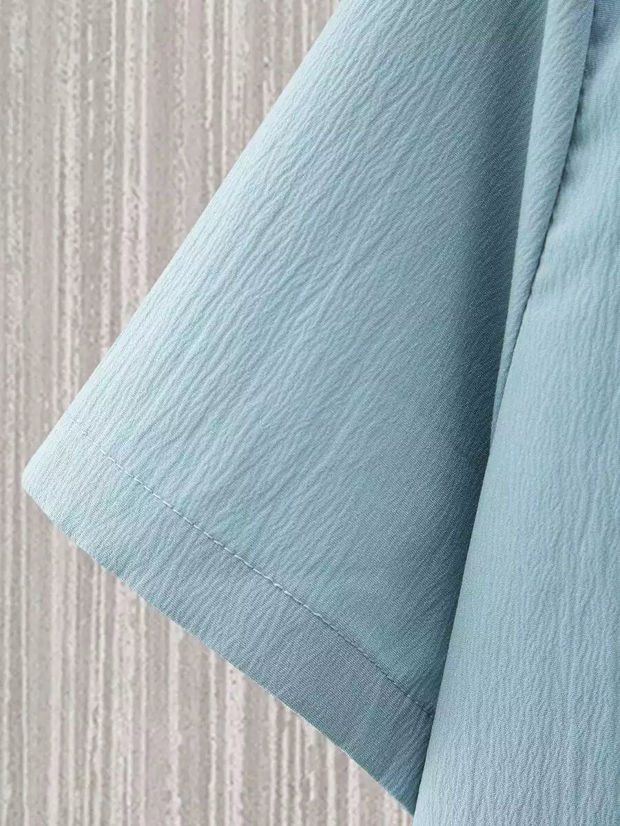 Plain Mint Blue Mens Full Set Trouser and Shirt Half Sleeves - XPCRDF