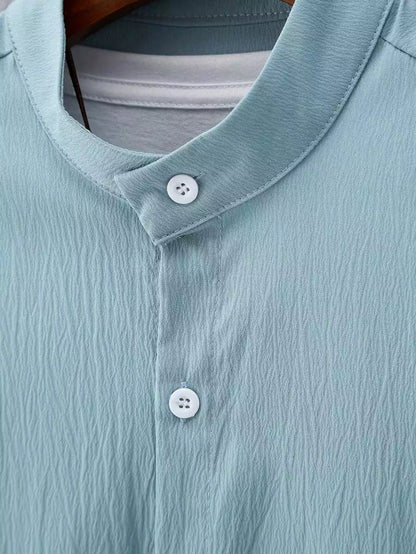 Plain Mint Blue Mens Full Set Trouser and Shirt Half Sleeves - XPCRDF