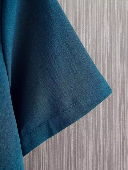 Plain Teal Blue Mens Full Set Trouser and Shirt Half Sleeves - XPCRDF