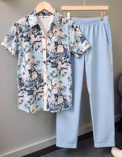 Hibiscus Design Mens Half Sleeves Cords Cotton Material - XPCRDF