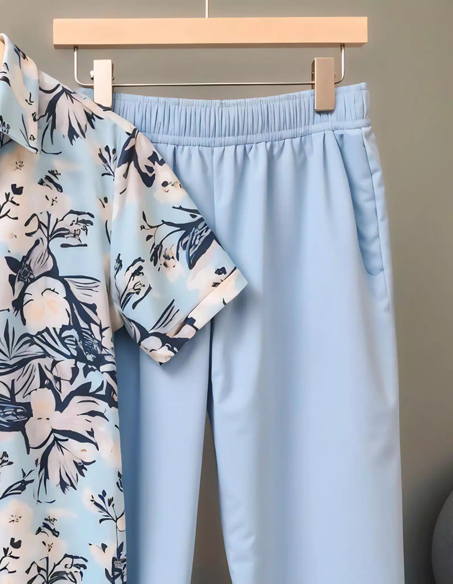 Hibiscus Design Mens Half Sleeves Cords Cotton Material - XPCRDF