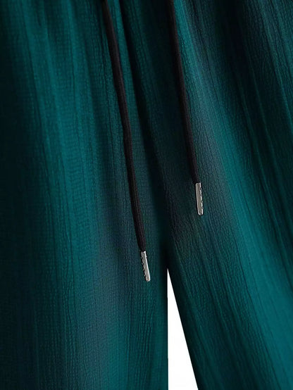 Green Solid Color Mens Half Sleeves Cords Cotton Material - XPCRDH