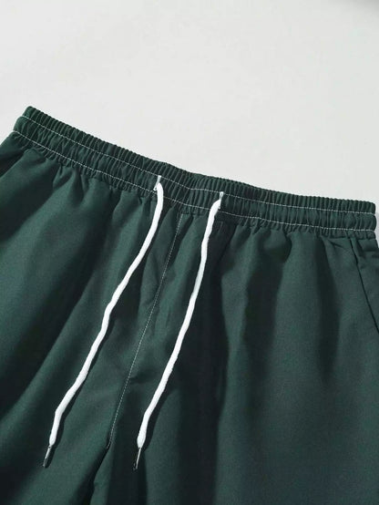 Green White Line Design Mens Half Sleeves Cords Cotton Material - XPCRDH