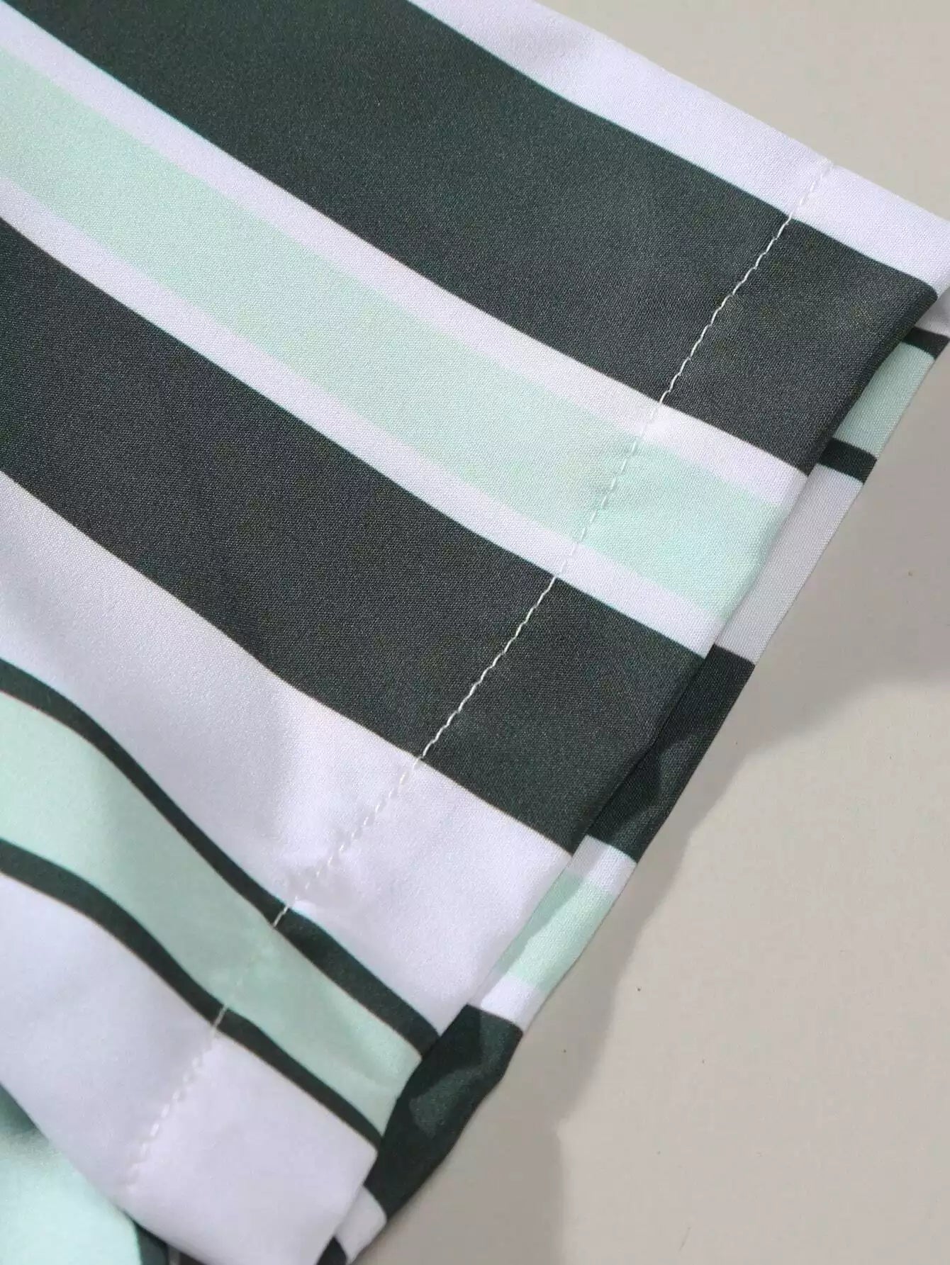 Green White Line Design Mens Half Sleeves Cords Cotton Material - XPCRDH