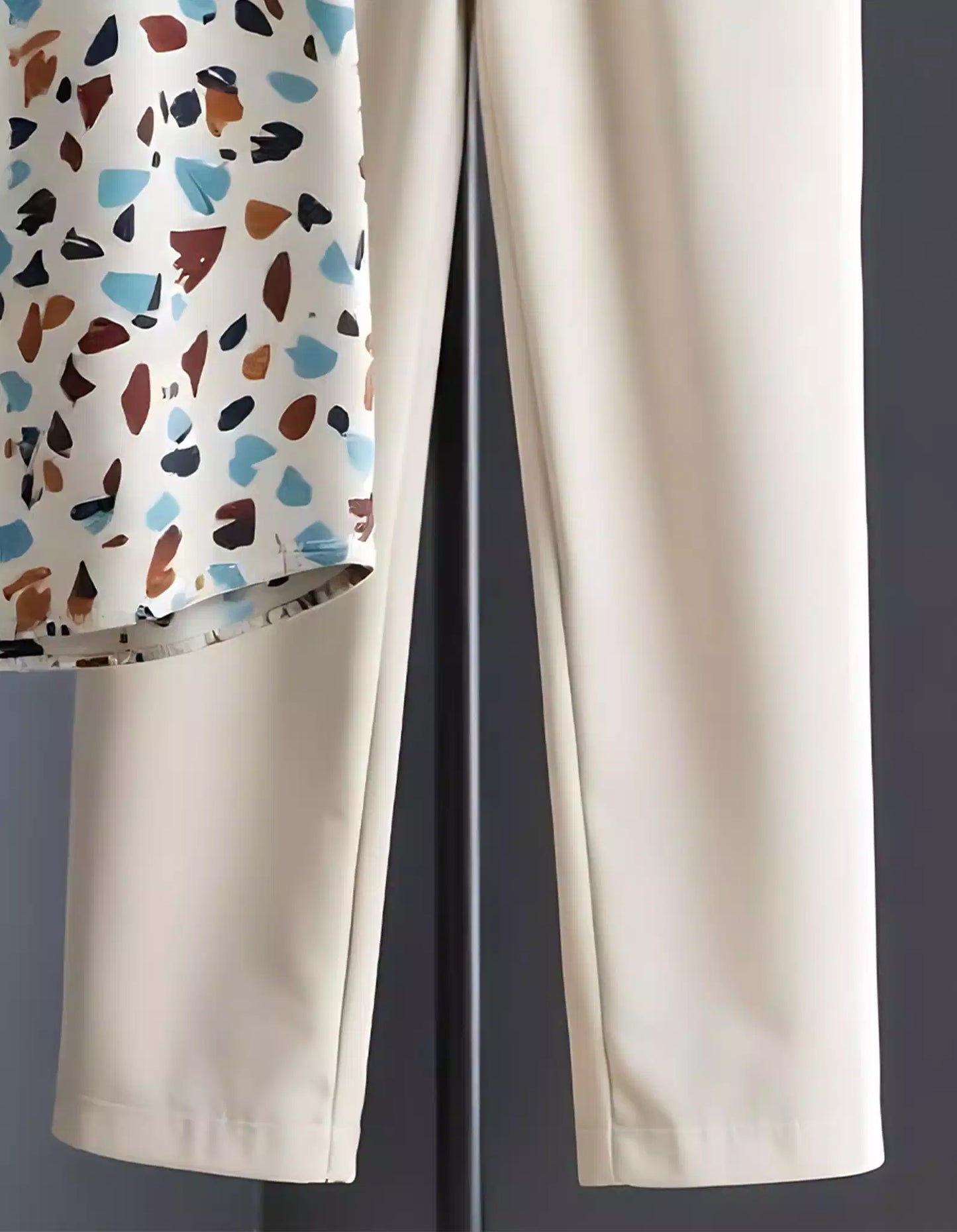 Cream Spots Mens Full Set Trouser and Shirt Half Sleeves - XPCRDF