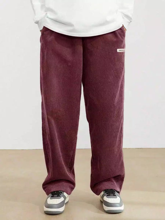 Burgundy Color Mens Corduroy Cotton Pants Casual and Regular Fit Full size - XPPT