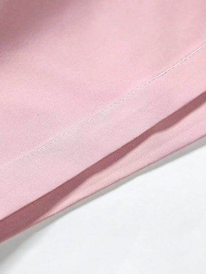 Peach Vertical Design Mens Half Sleeves Cords Cotton Material - XPCRDH