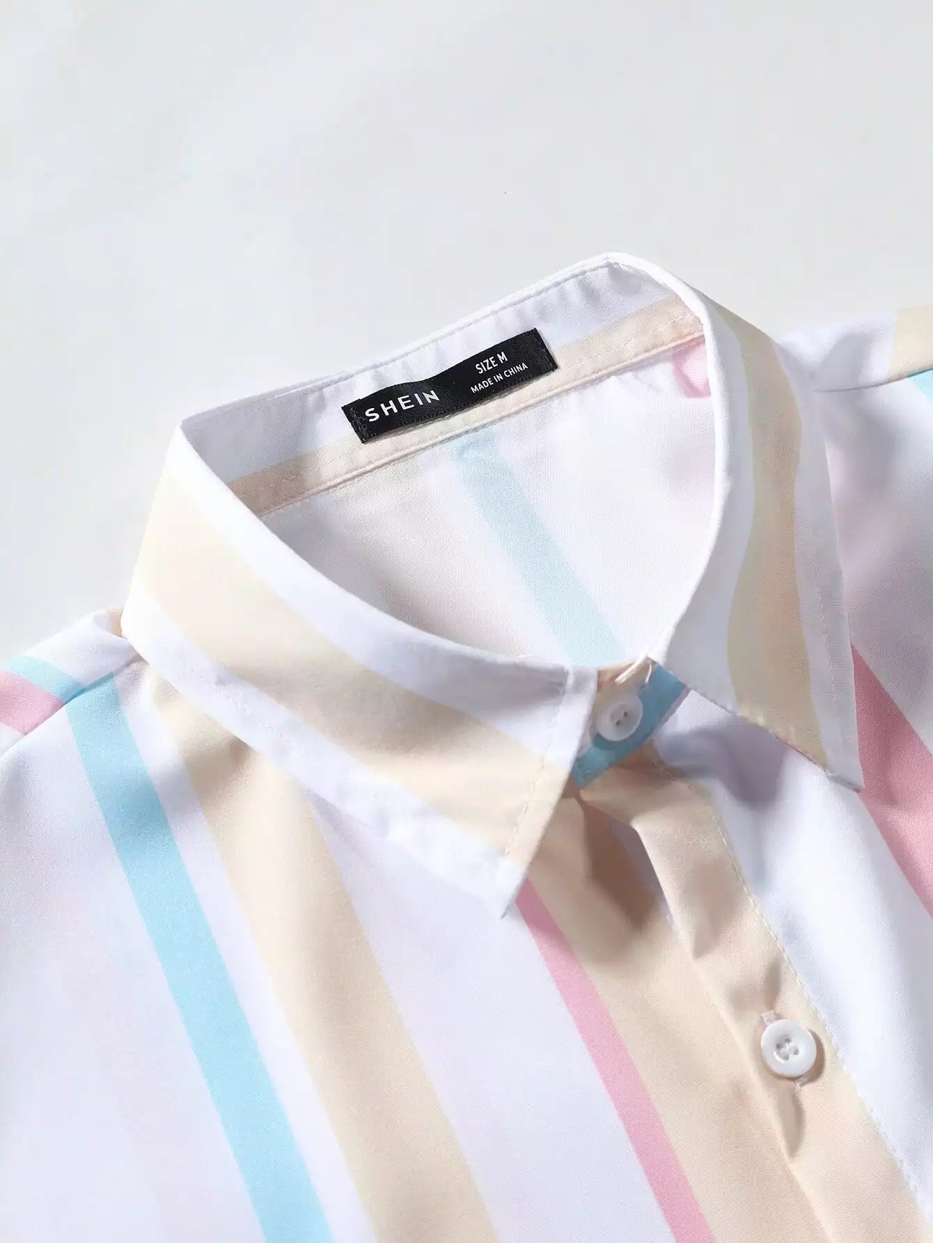 Peach Vertical Design Mens Half Sleeves Cords Cotton Material - XPCRDH