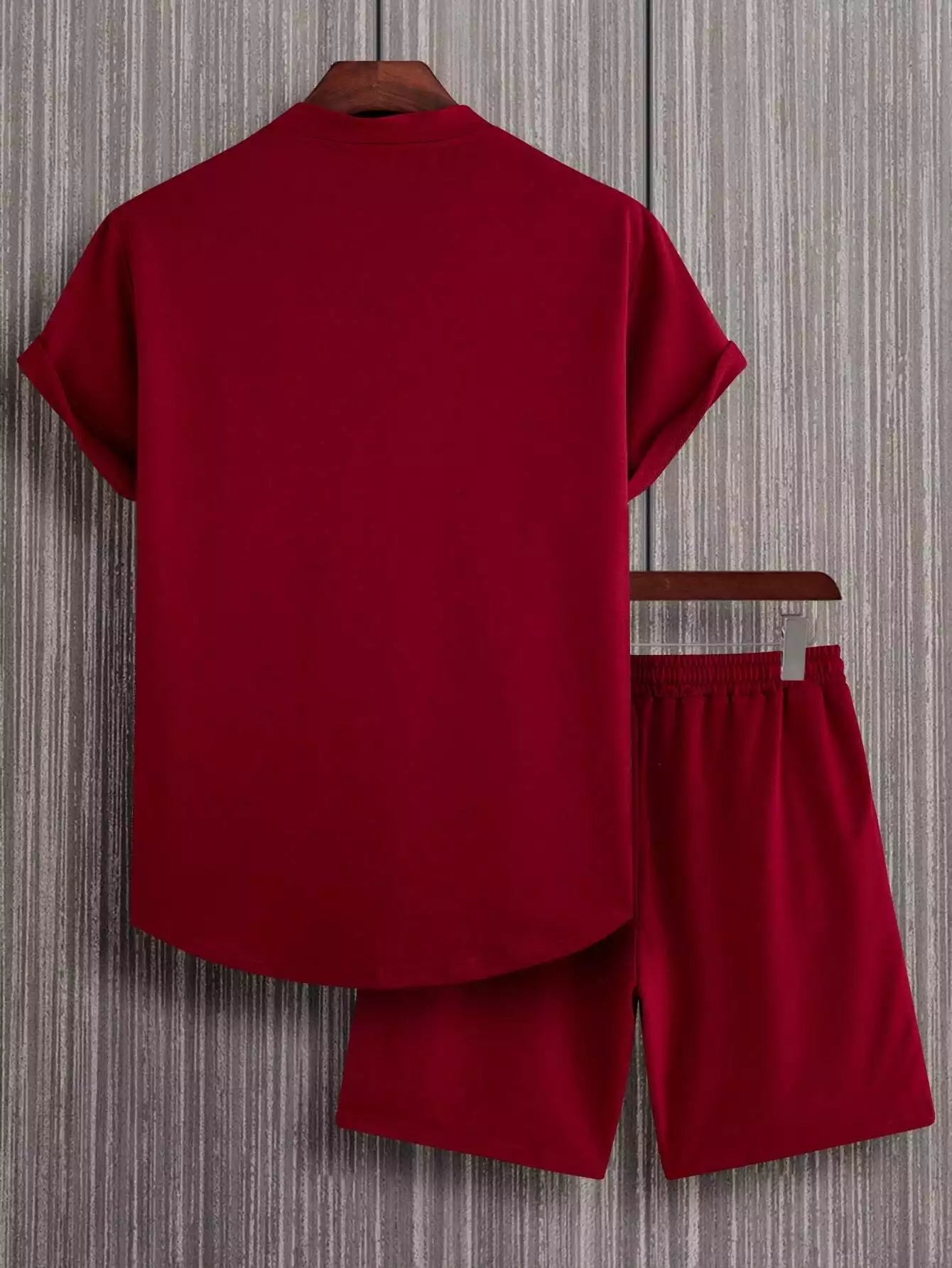 Red Rose Design Mens Half Sleeves Cords Cotton Material - XPCRDH