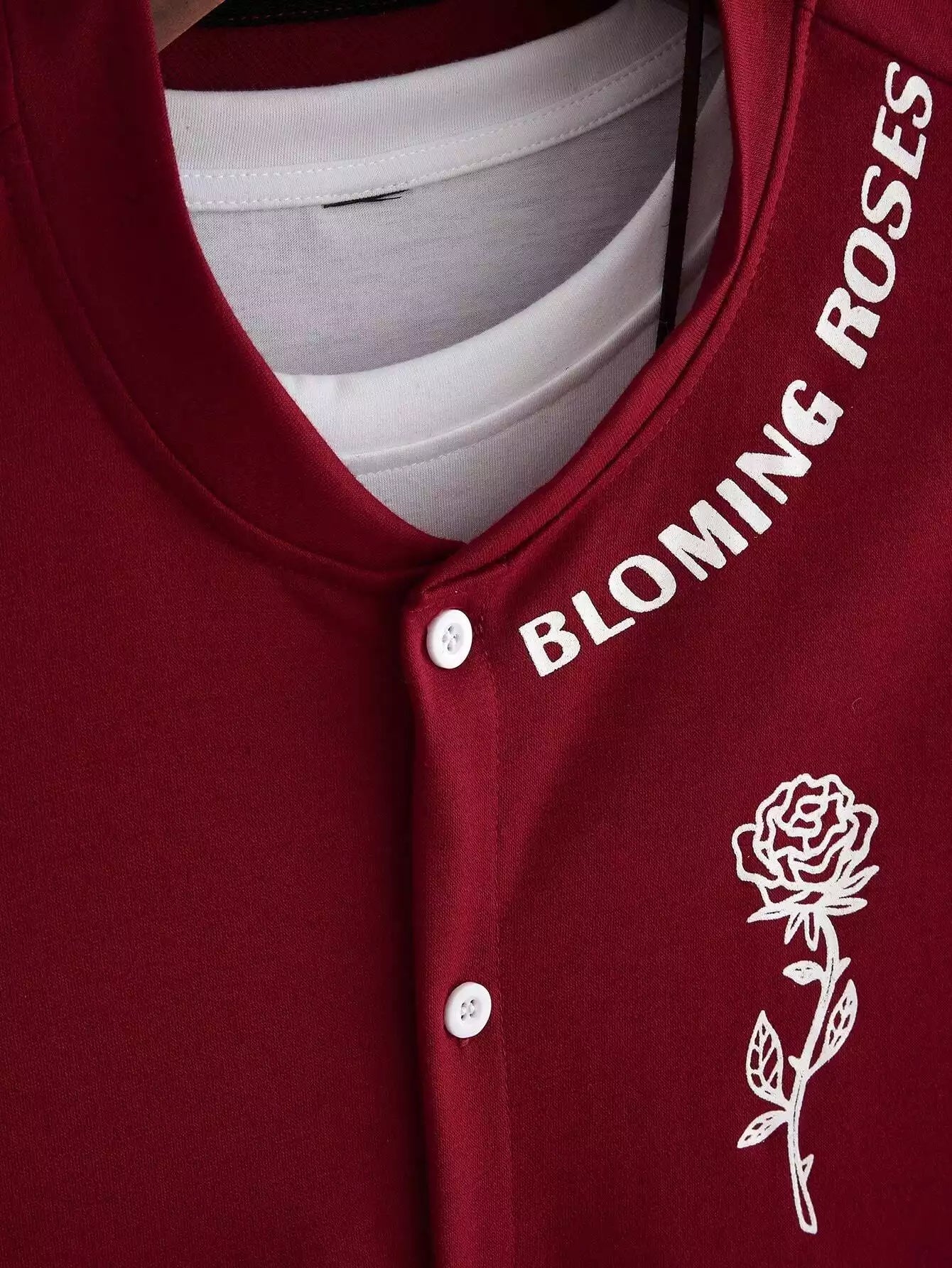 Red Rose Design Mens Half Sleeves Cords Cotton Material - XPCRDH