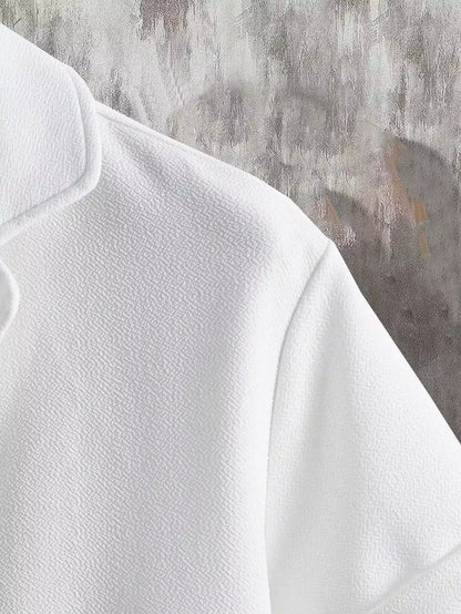 White Solid  Design Mens Half Sleeves Cords Cotton Material - XPCRDH